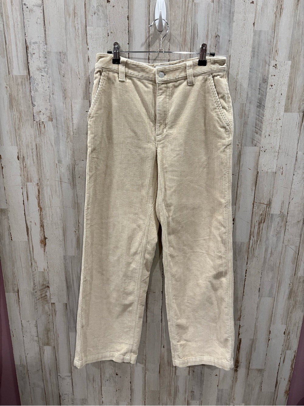 Aritzia Tna Sunview Pant Ripcord Corduroy Pant in White Creme- Size 2 Wide Leg